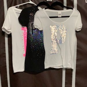 Bundle of 3 brand Pink shirts size XS